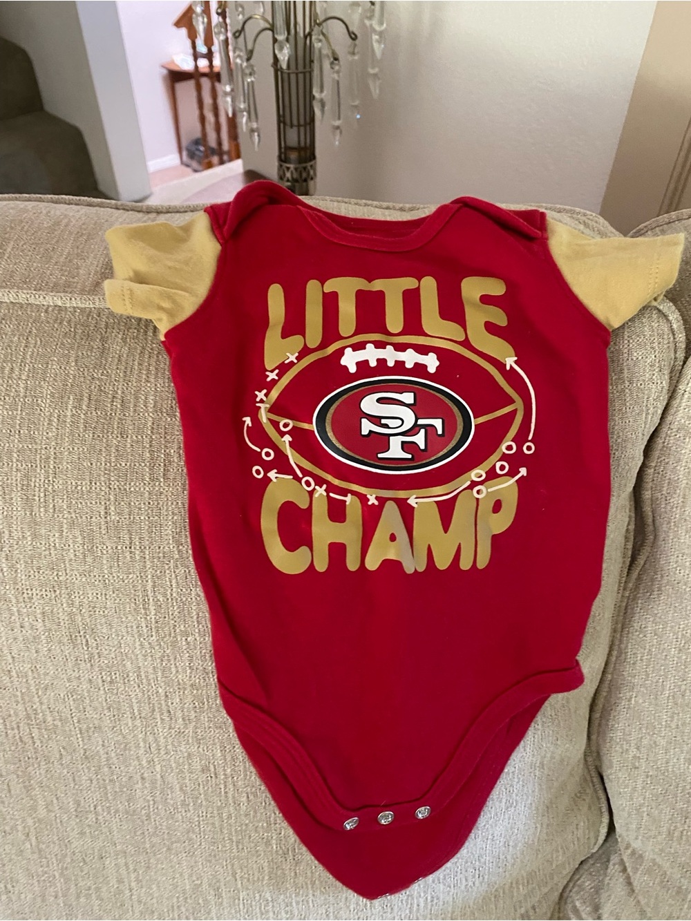 NFL Red and Gold 'Little Champ' Baby One-Piece